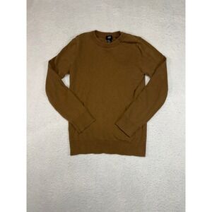 HM Mens Brown Fine Knit Cotton Crewneck Sweater Size XS 0564358 8